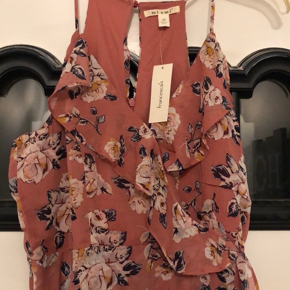 NWT Francesca’s floral ruffle mini dress - Picture 2 of 4